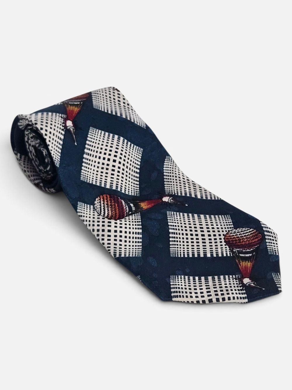 Vintage Michael Jordan 100% Silk Basketball Novelty Tie Navy Blue